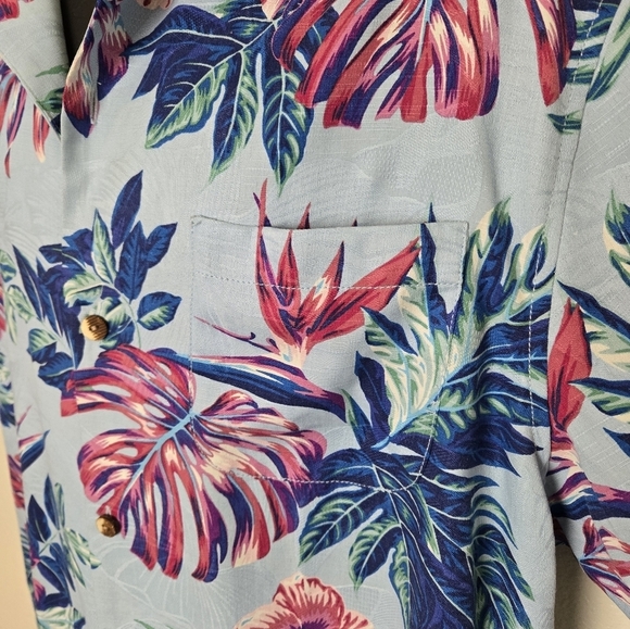 Tommy Bahama Calaveras Fronds Silk-blend Camp Short Sleeve Button-Up Shir XL - Picture 7 of 16